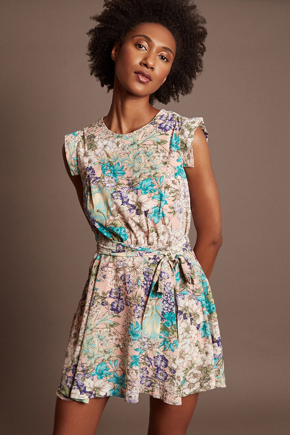 WYNN  <br>  Floral Print Mini Dress  <br>  Size S
