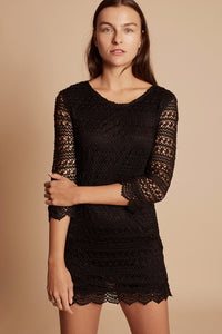H&M  <br>  Black Crochet Mini Dress  <br>  Size S