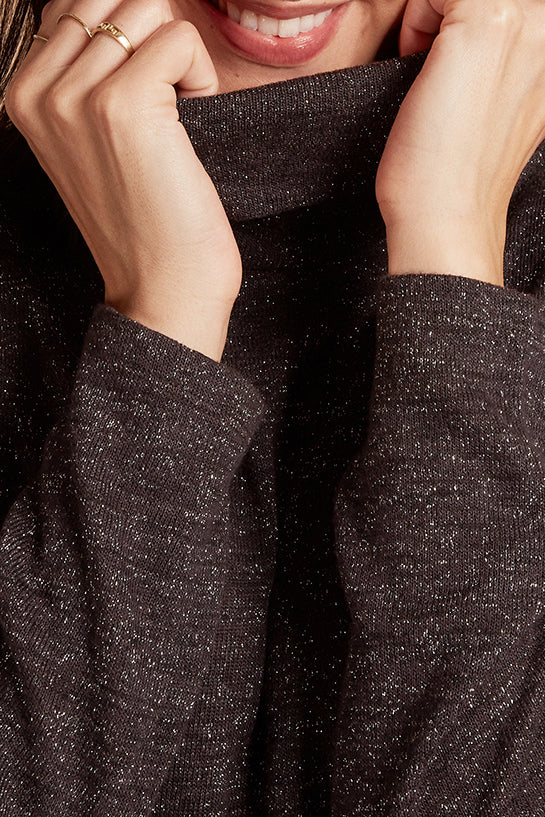 H&M <br> Gray Sparkle Turtleneck Sweater Dress <br> Size S-L