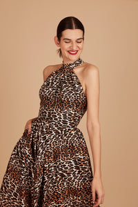 UNSPECIFIED BRAND  <br>  Animal Print Halter Neck Dress  <br>  Size S
